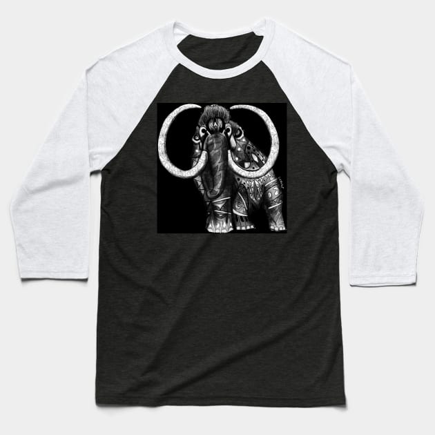 Mammoth ecopop jewel tattoo pattern Baseball T-Shirt by jorge_lebeau